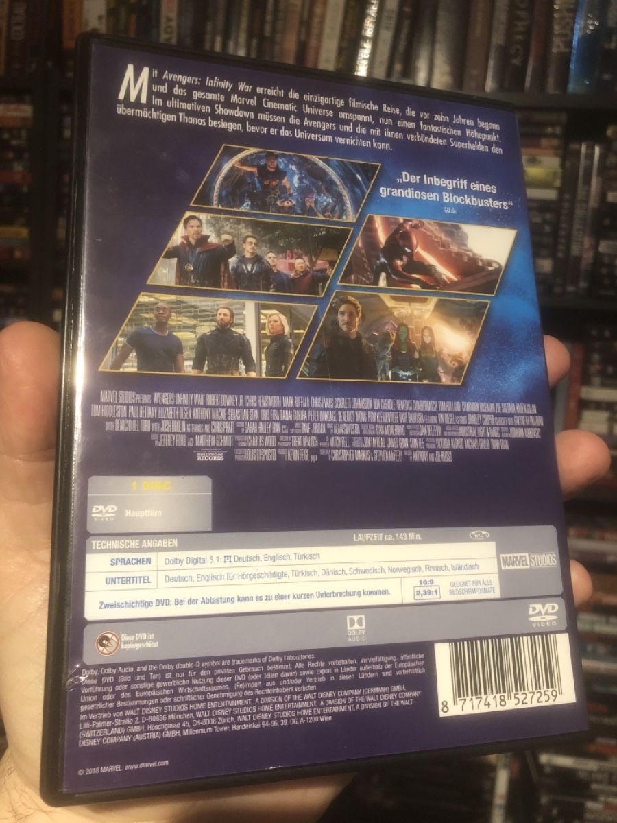 Tutti i DVDs: Avengers: Infinity War - dvd – Usato da Lausanne venduto da fransadpop 1