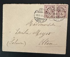 Une enveloppe adressée avec ancienne timbres suisse