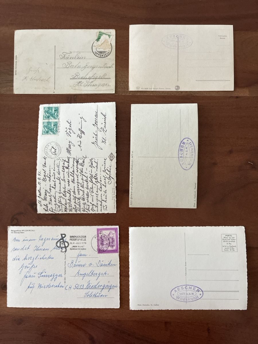 Cartoline postali: 10 Ansichtskarten Schweiz vom Wildkirchli AP. A – Usato da Oftringen venduto da Cla.vD.74 1