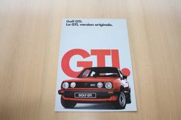 VW Golf GTI Prospekt 1/1985 Französisch