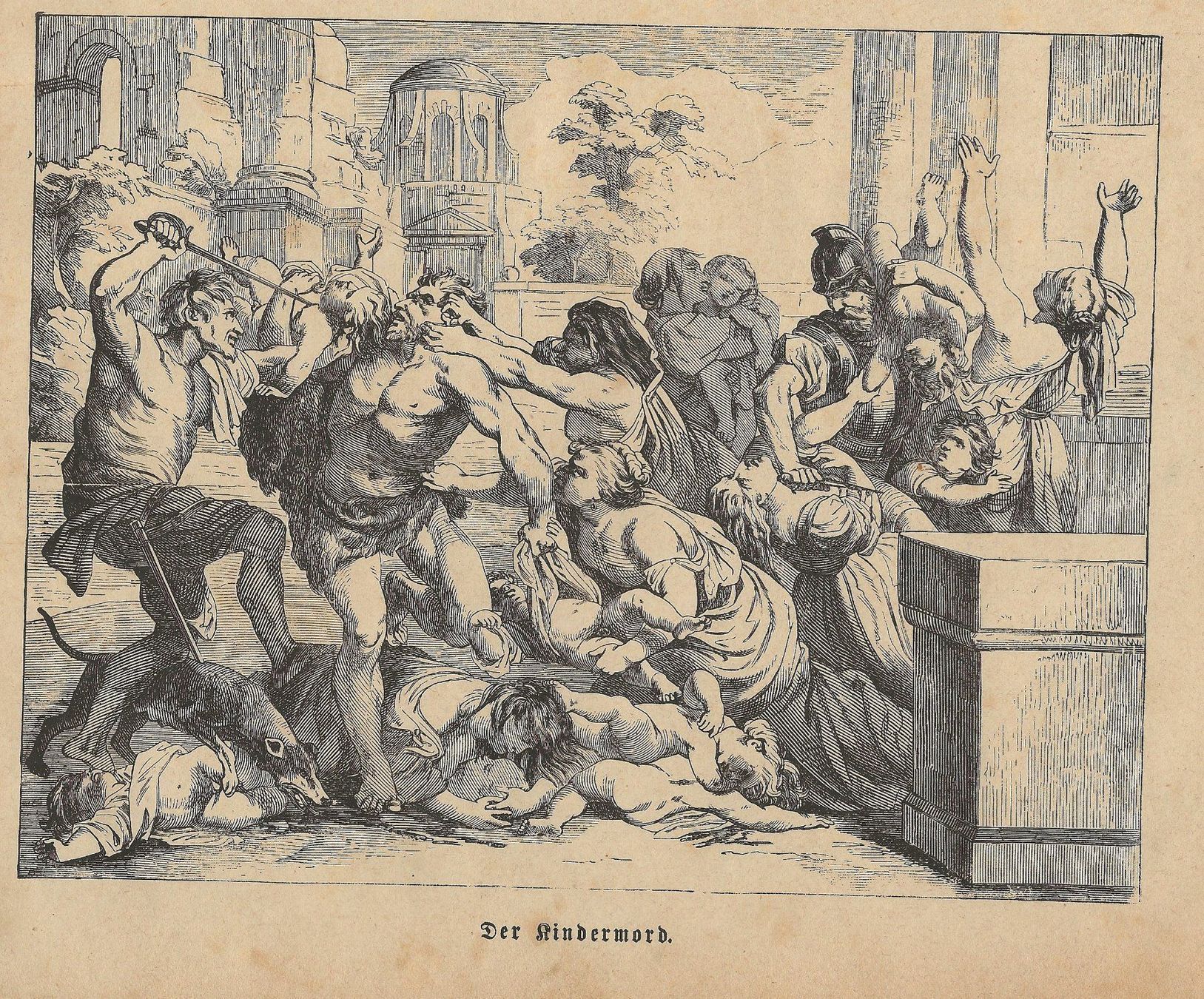 Incisioni: Holzstich 1864 - Der Kindermord – Usato da Frauenfeld venduto da Merk52