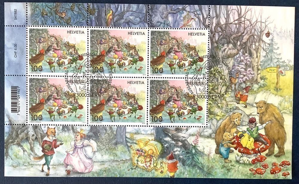 Tutti i francobolli: 2018 Schweiz - Kleinbogen Satz - Märchen - ET – Nuovo (secondo la descrizione) da Liestal venduto da Skunk02 1