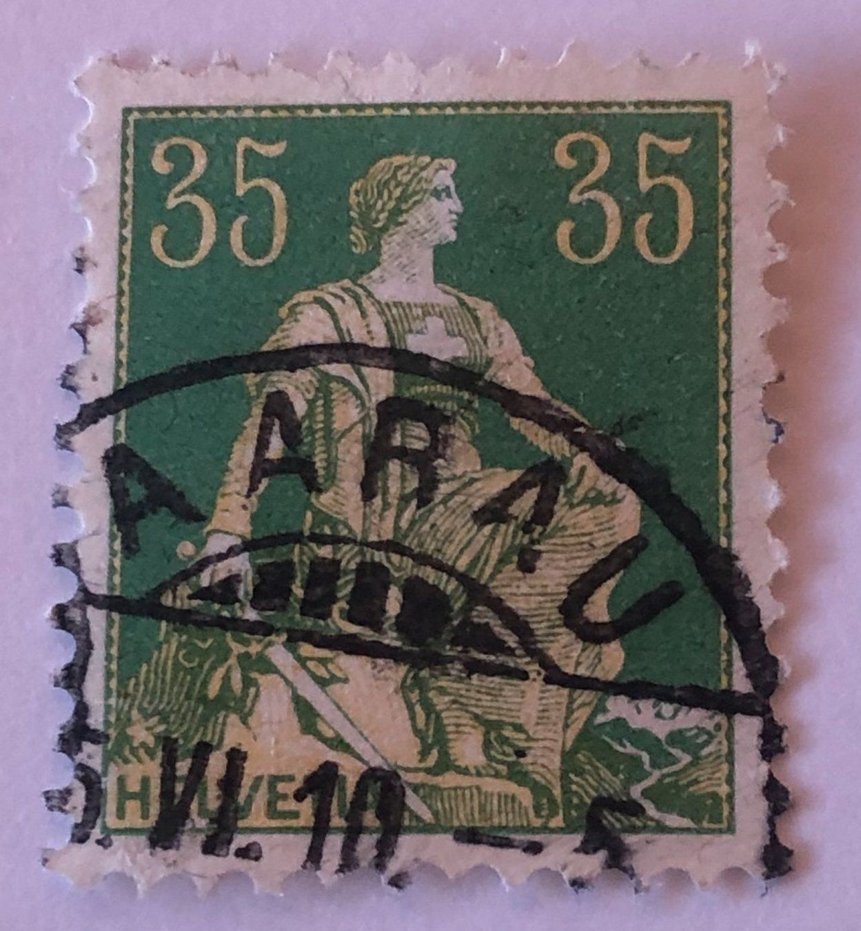 Alle Briefmarken: Nr.111 mit Vollstempel Aarau – Gebraucht aus Aarau von Billa007