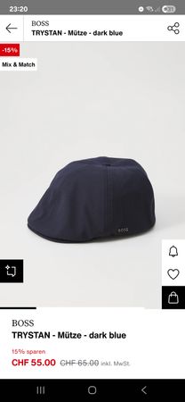 BOSS Trystan Mütze, Dark Blue, Neu, Herbst-Look