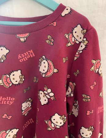 Superbe pull sweat coton HELLO KITTY paillettes dorées t.134