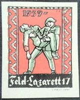 Soldatenmarke 2.WK, Feld Lazarett 17, grü, ges, Wi San 100-2