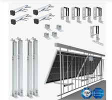 NuaSol - Balkongeländer-Halterung eckig für 2 Solarmodule