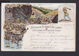 Morgarten   -   alte Litho Ansichtskarte von 1899