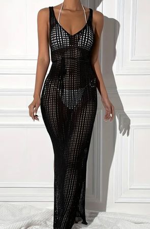 Chic Abito a maglia in colore nero-glamour e elegante