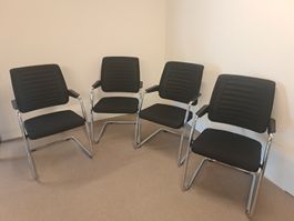 4x Girsberger Connexion Freischwinger Konferenzstuhl