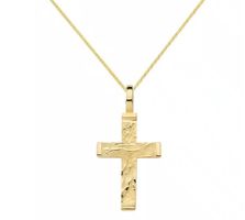 Anhänger Kreuz aus 333 - 8 Karat Gelbgold, Breite Anhänger: