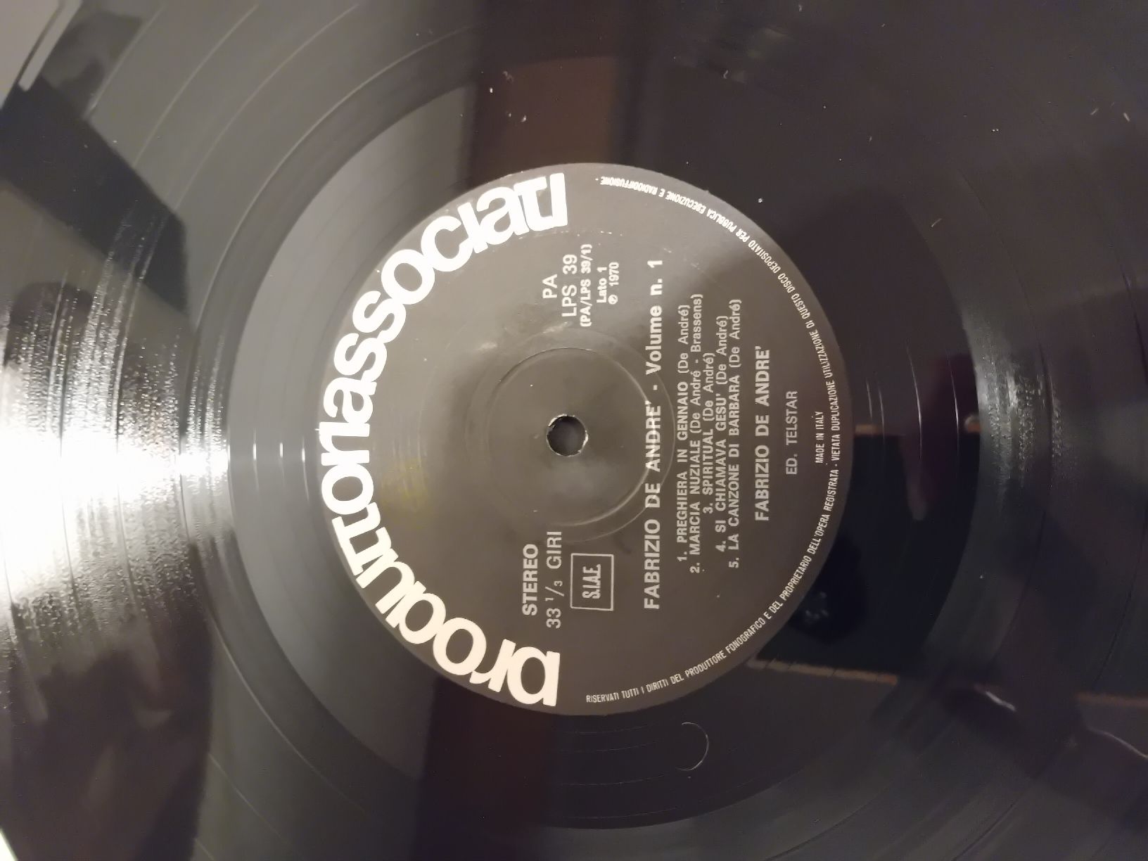 Schallplatten: Fabrizio De Andre Volume 1 LP Dischi Ricordi  – Gebraucht aus Biasca von Old_6blh 4