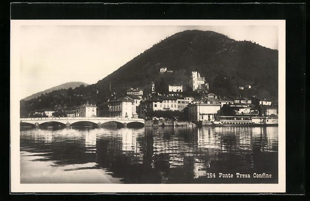 Cartoline postali: Ponte Tresa, Panorama mit Brücke und Be – Usato da Berlin venduto da bartko-reher