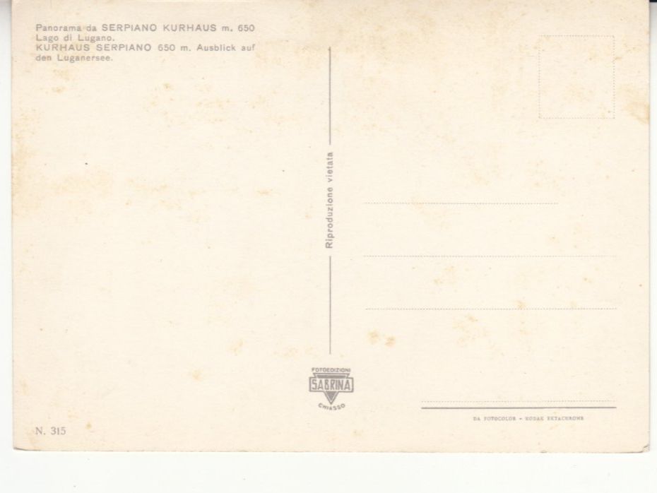 Cartoline postali: Serpiano Panorama ca. 1970 – Usato da Bürglen TG venduto da StampGraf 1
