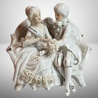 ✨ Antike Porzellanfigur Liebespaar Spitzenporzellan Rokoko ✨