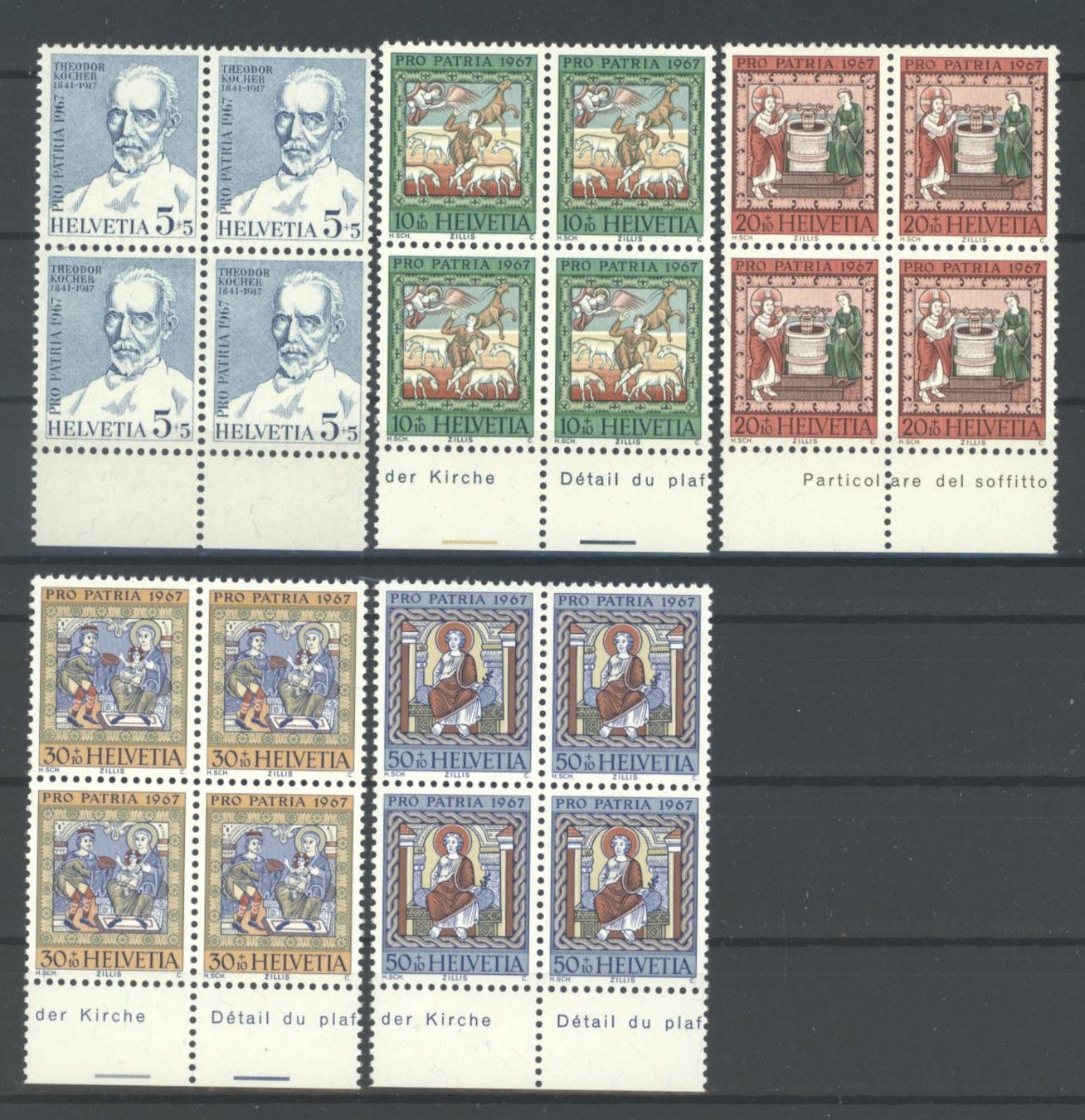 Tutti i francobolli: 1967, Pro Patria, Viererblöcke, ** – Usato da Willisau venduto da Vollstempel