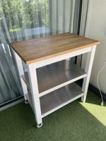 Beistelltisch mit Holzplatte und Rollen, Sommerangebo