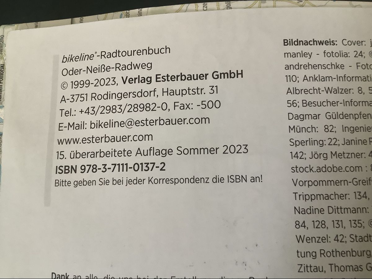 Libri: bikeline Radtourenführer Oder-Neisse Radweg 2023 – Usato da Schwarzenberg LU venduto da lealea123 1