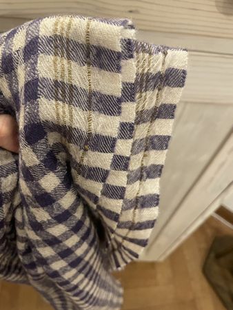 Mois Mont Schal, kariert, Wolle, taupe/Lila