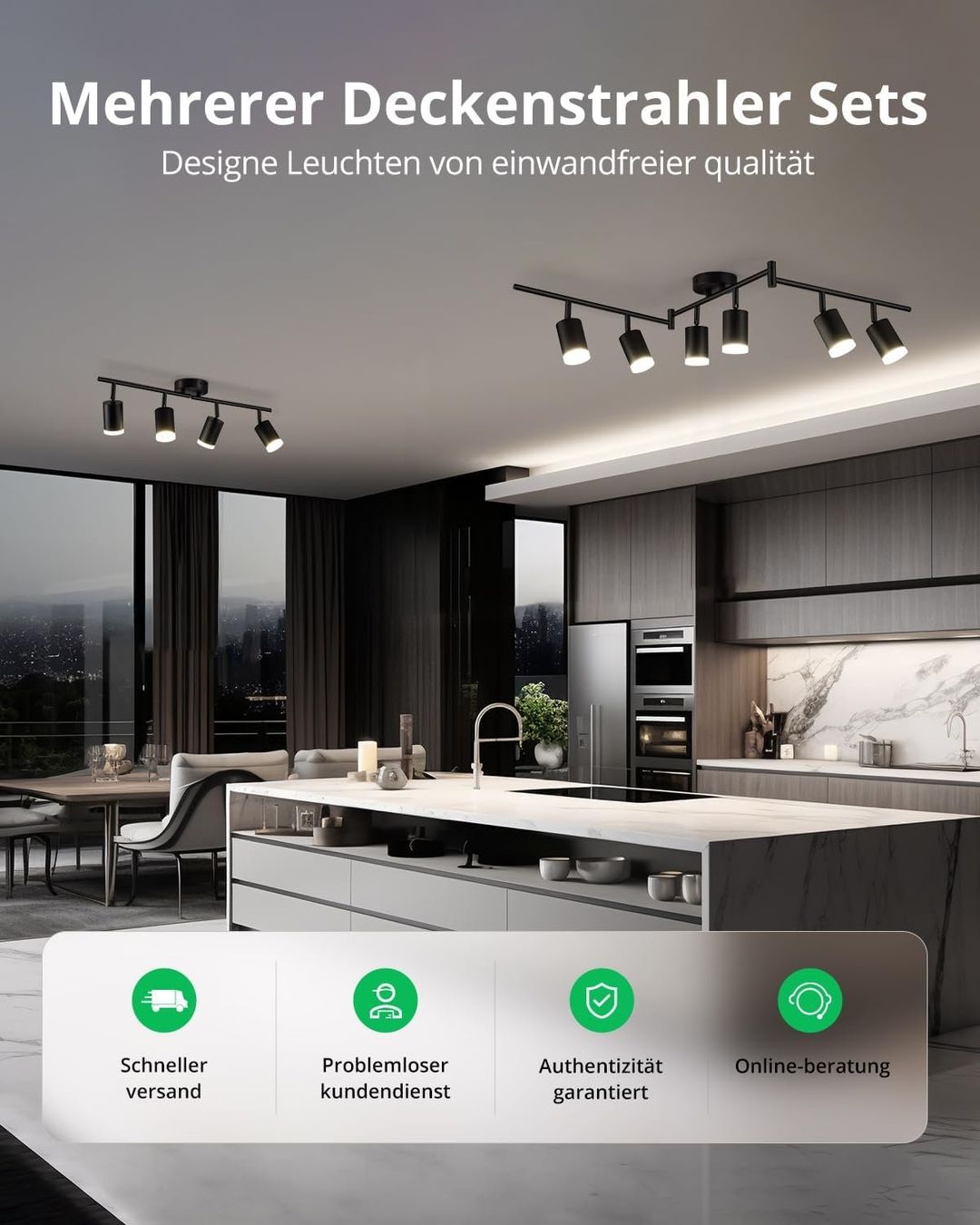 Kronleuchter & Deckenlampen: LED Deckenlampe Deckenleuchte schwenkbar Schwarz Strahler – Neu und originalverpackt aus Wittenbach von VELARO 3