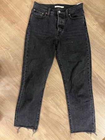 3/4 Levi's Wedgie Straight Jeans, Schwarz, Grösse 26