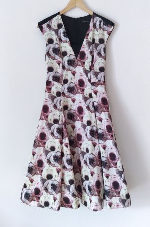 MARC CAIN Midi Rosen-Kleid Dress Cocktailkleid Gr.N2/36