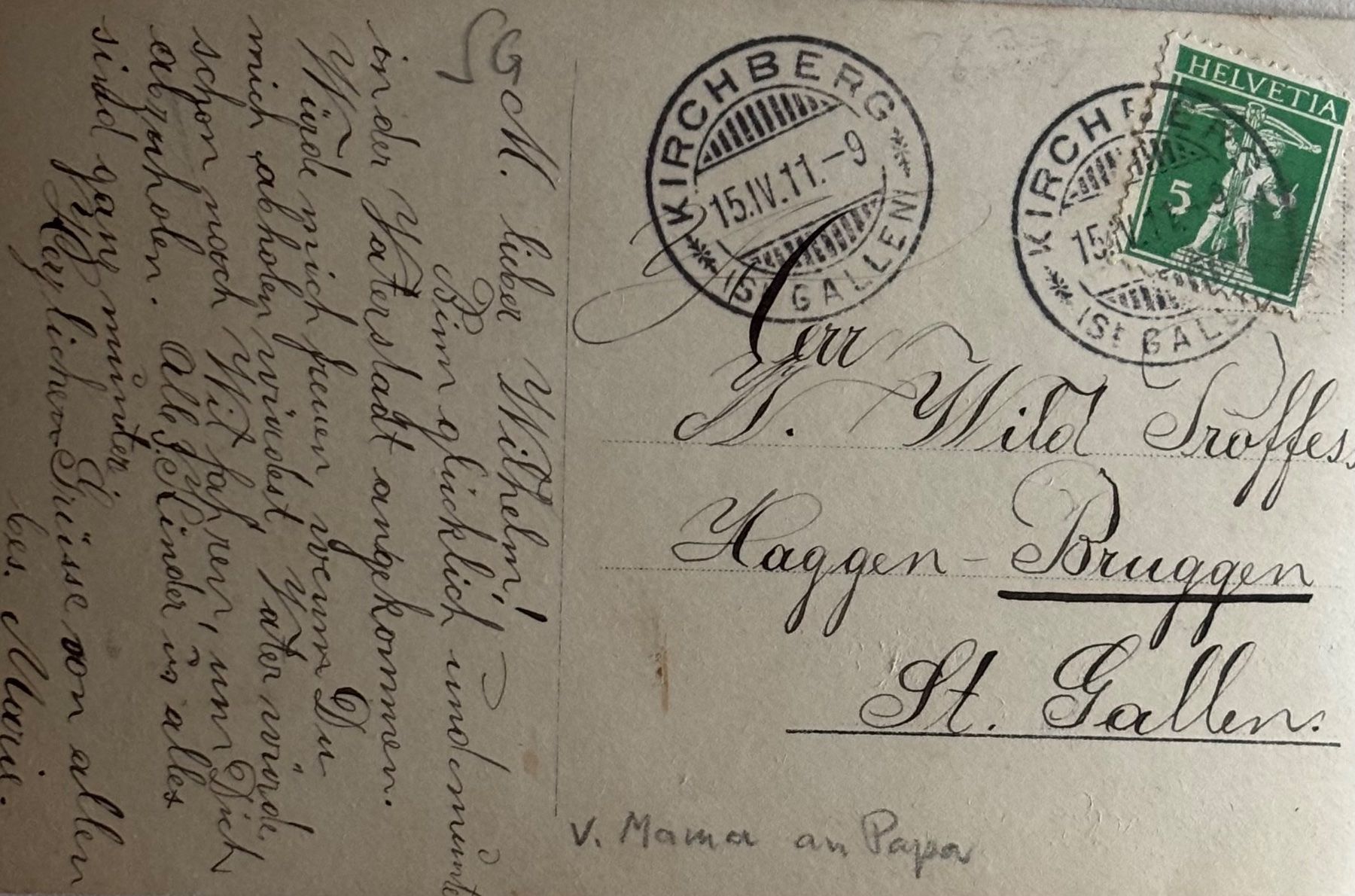 Ansichtskarten: Ostern, Kinder, Schaf, Vollstempel Kirchberg SG – Gebraucht aus Frauenfeld von Merk52 1