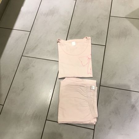 Damen Pyjama rosa Schleife Gr. L
