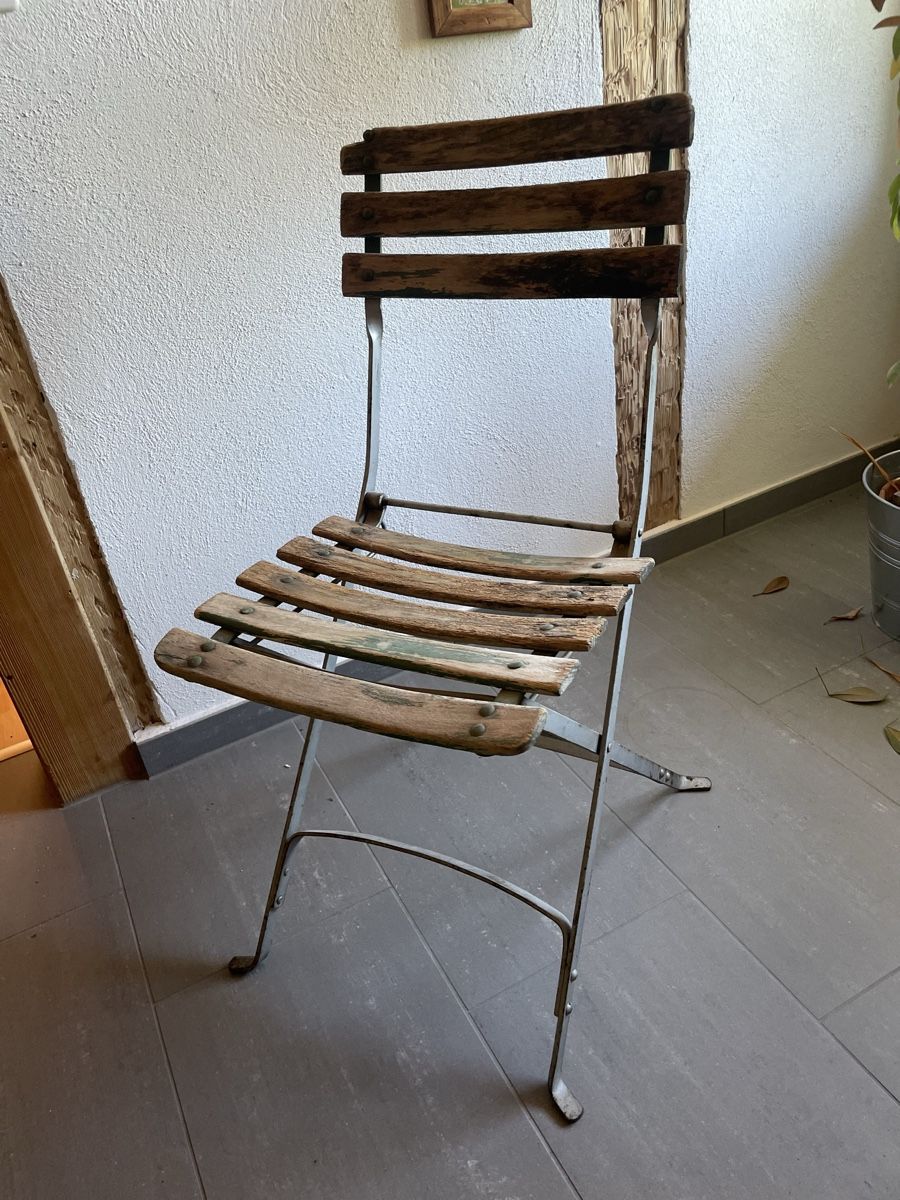 Sedie: Antiker schöner Klappstuhl, Gartenstuhl – Usato da Kleindietwil venduto da Ttik 1