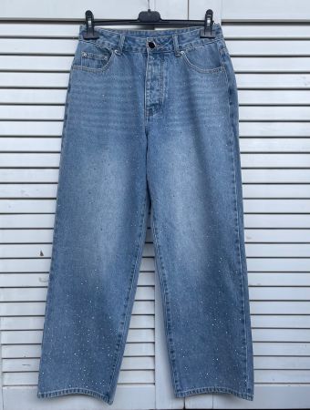 Super lässige MISSGUIDED Rhinestone Baggy Fit Jeans! Neu!