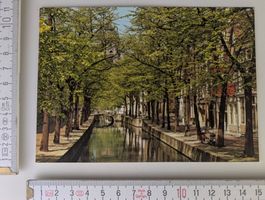 Delft, Holland, Grachten-Ansichtskarte, Vintage