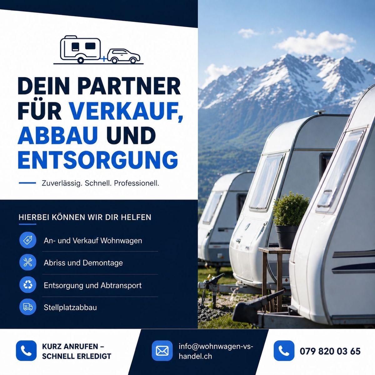 Veicoli da campeggio: Festplatz Abbau Wohnwagen – Usato da Ried-Brig venduto da inf_k7jw