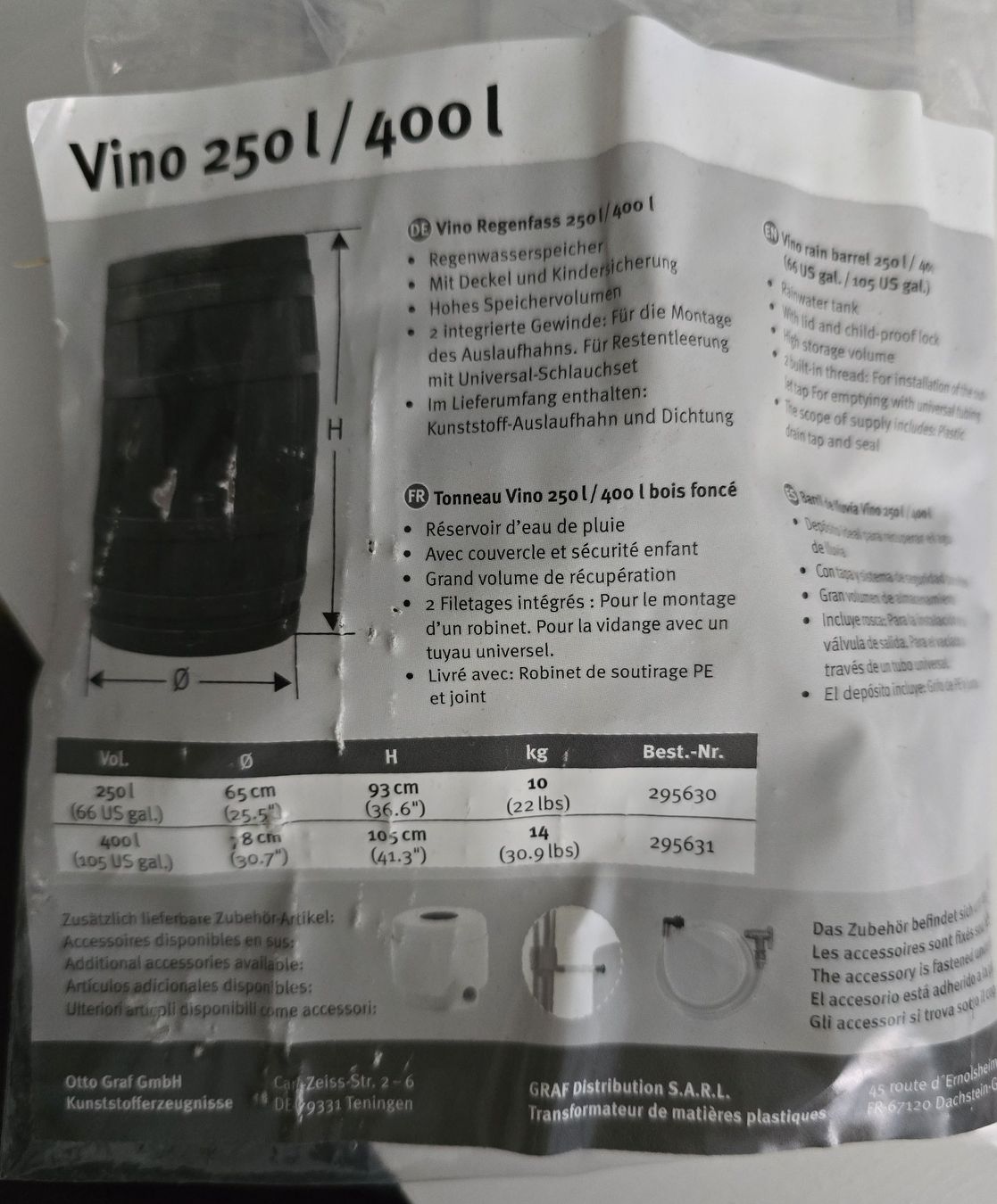 Bewässern & Giessen: Vino Regenfass 250l – Gebraucht aus Affoltern am Albis von Thomyb 2