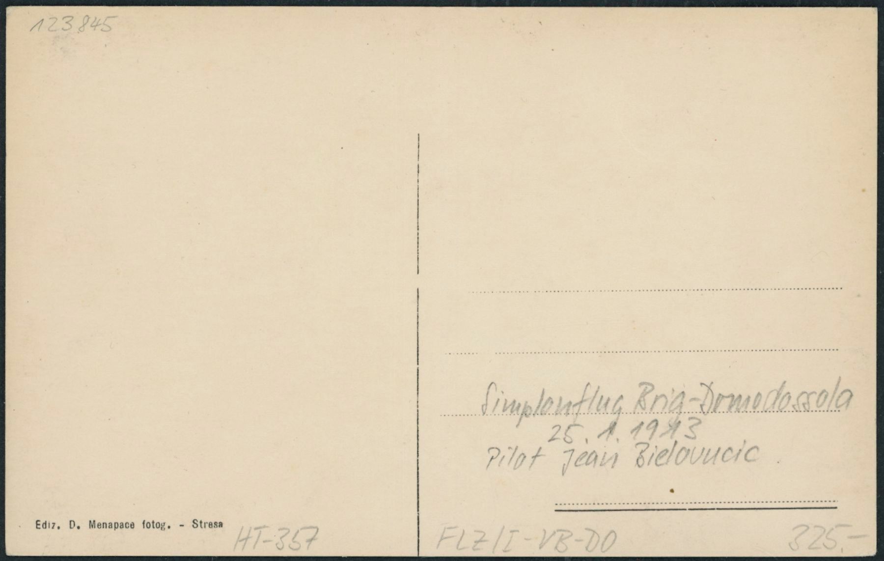 Cartoline postali: I VB Domodossola - Simplonflug - Brig - Flugzeug  Bielovucic – Nuovo (secondo la descrizione) da Schindellegi venduto da leecollect 1
