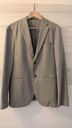 Uniqlo Blazer Jersey Grau, Grösse M Slim-fit leichter Stoff