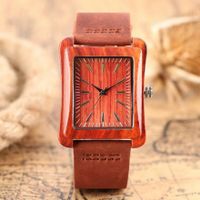 Rechteckige Uhr Bambusholz Quarz - Montre en bois