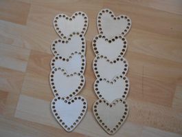 10 Herzen zum  um Häkeln oder Stricken ca 10 cm