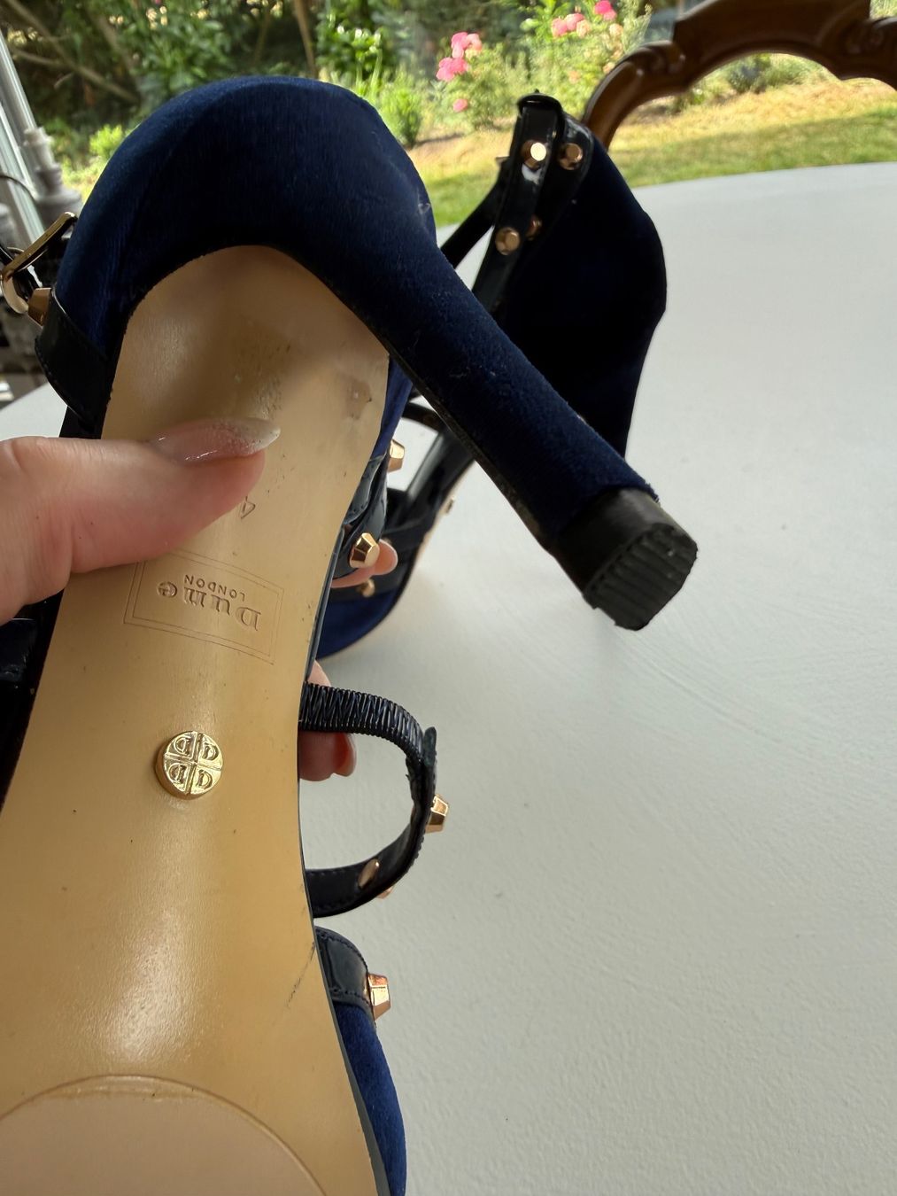 Dune London Damenschuhe: Dune London Pumps Samt, dunkelblau, Top! – Neu (gemäss Beschreibung) aus Dietschwil von adr_gs9w 5