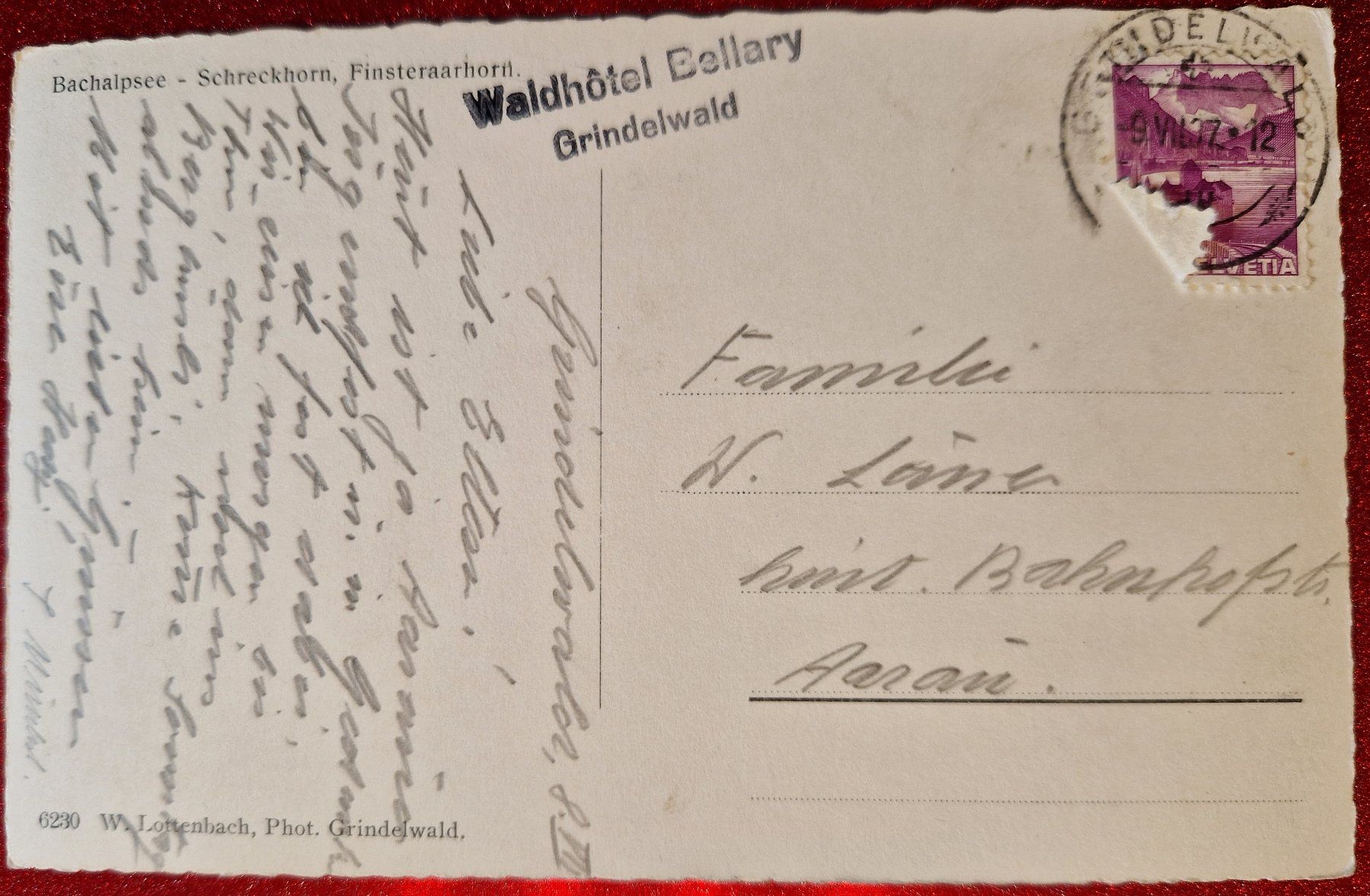 Cartoline postali: Bachalpsee 1937 – Usato da Melchnau venduto da Fishel 1