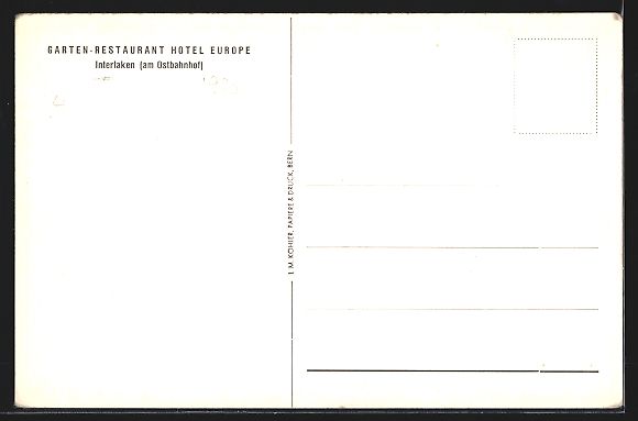 Cartoline postali: Interlaken /Ostbahnhof, Garten-Restauran – Usato da Berlin venduto da bartko-reher 1