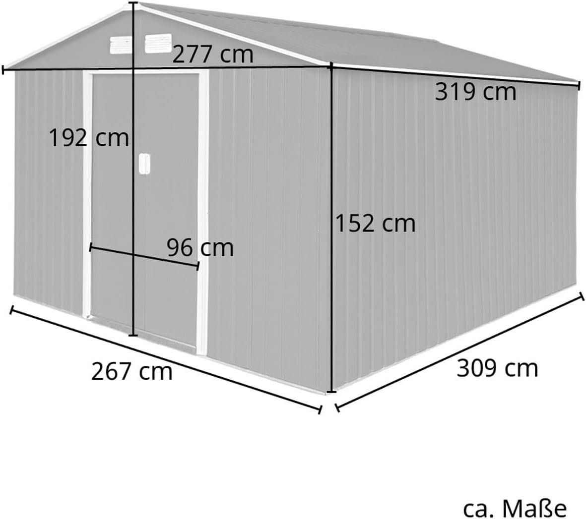 Casette da giardino & serre: HATTORO S300 Metall Gerätehaus Hellgrau – Nuovo e nell'imballaggio originale da Bottighofen venduto da zaap 2