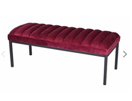 4x ROTE SAMT SITZBANK IM FRENCH BOUDOIR STIL