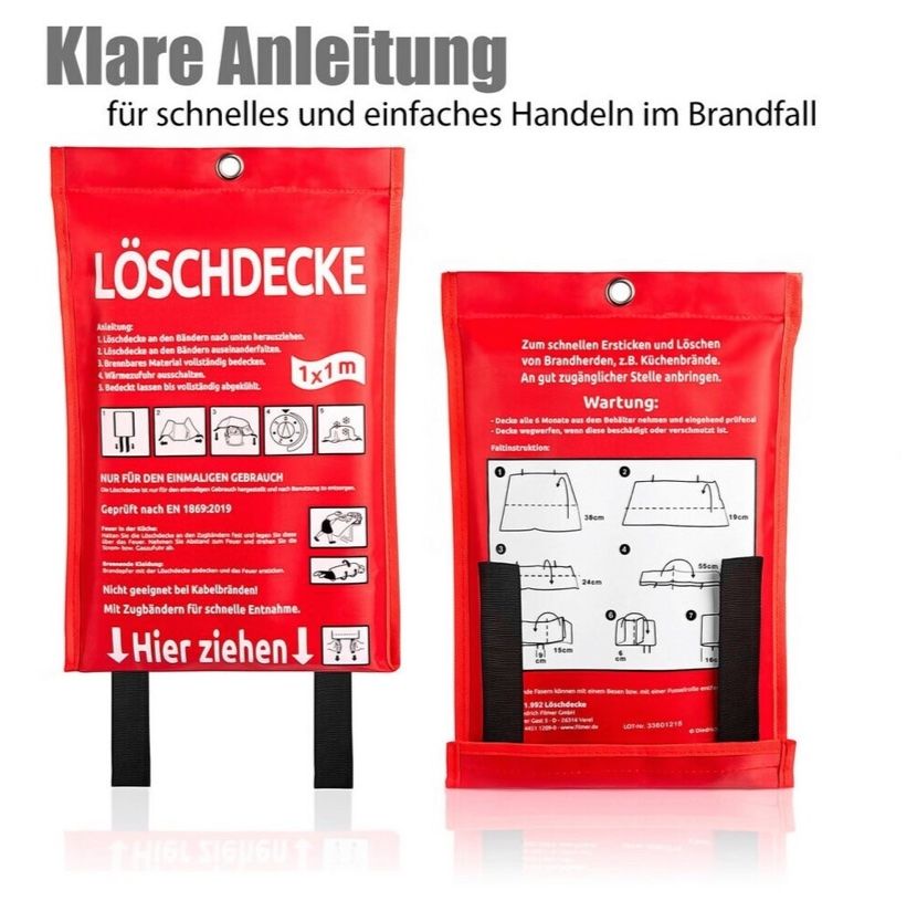 Estintori: Löschdecke 100 x 100 cm – Nuovo e nell'imballaggio originale da Bülach venduto da StoreInShop.com 7