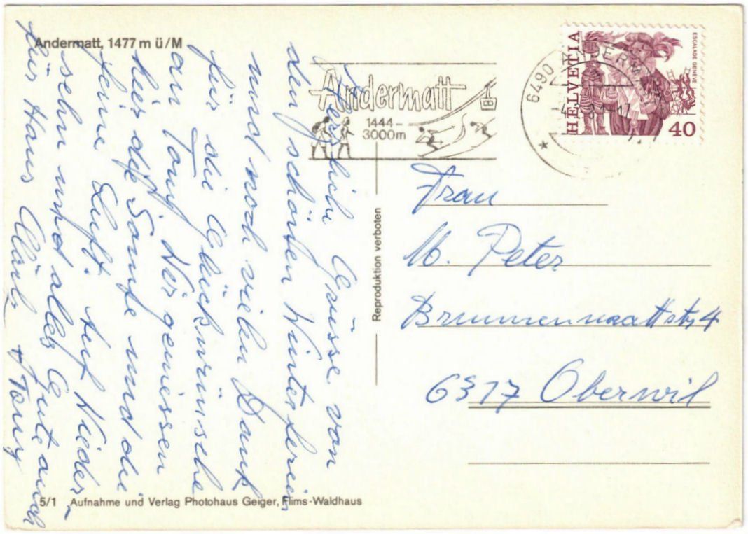 Cartoline postali: Andermatt - 5 Bild AK – Usato da Binningen venduto da Mountainrider 1