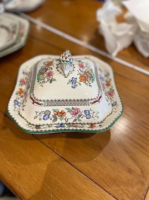 Set di piatti: Très beau service en faïence anglaise SPODE – Usato da Colombier NE venduto da Boy48 4