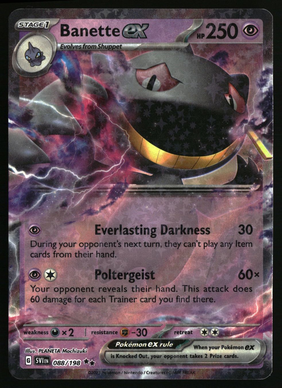 Pokémon Carte collezionabili: Banette ex #88 Pokemon Scarlet & Violet – Usato da Feuerthalen venduto da Plazatoys