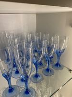 Blaue Kristallgläser, in 3 Grössen, 18St.Top Zustand!
