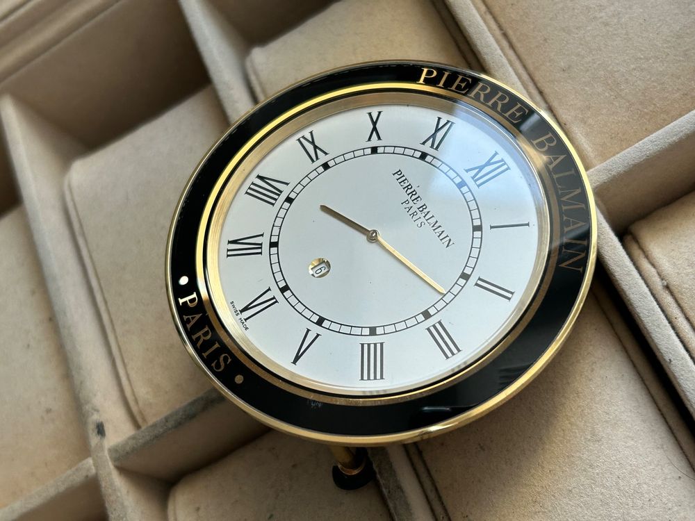 Montre De Table / Horloge De Bureau Kienzle - Vintage / Rétro - Couleur Or - Fonctionne