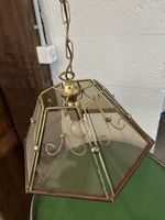Plafonnier vintage laiton et verre fumé décoratif