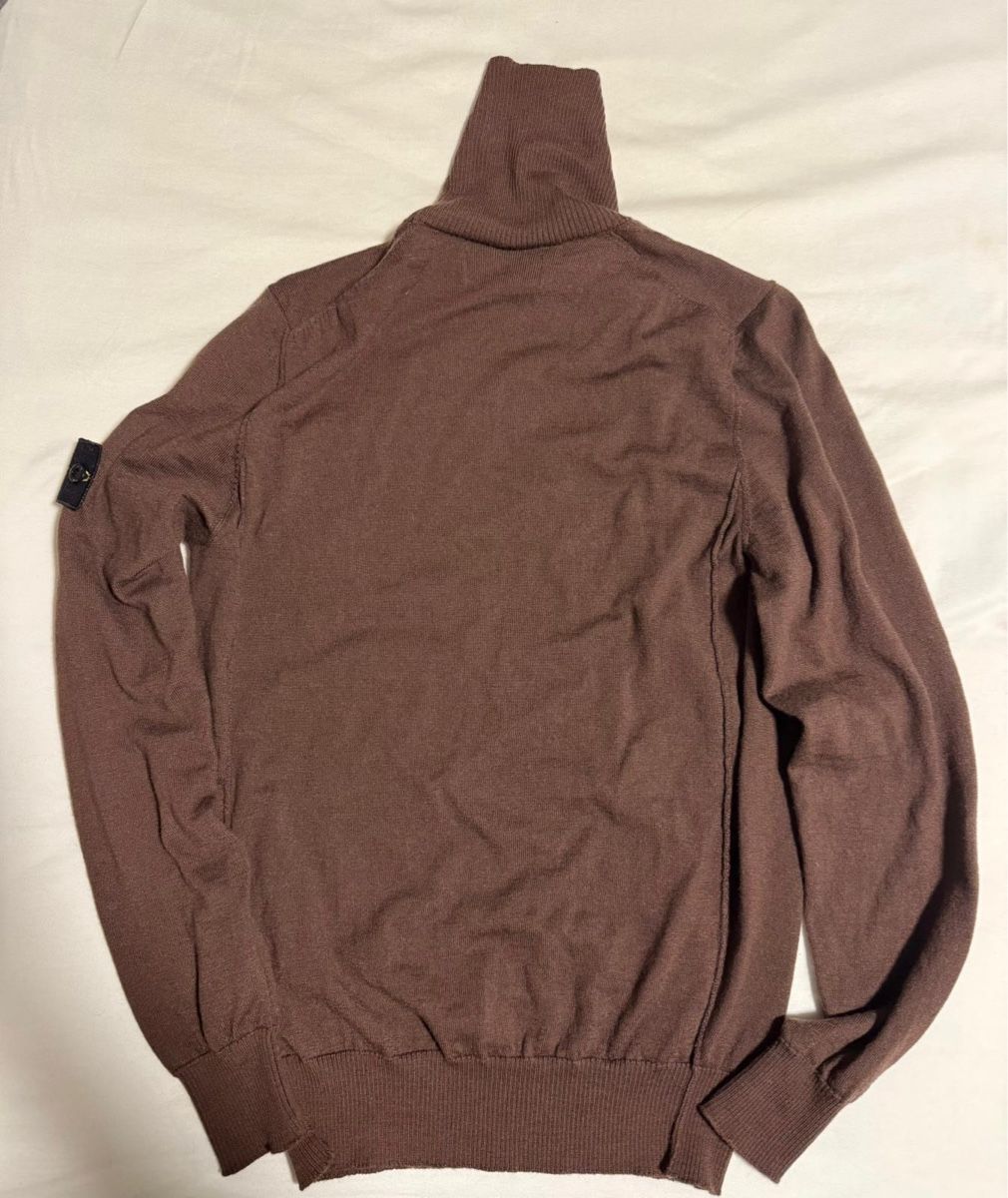 Stone Island Maglioni & Felpe: Stone Island Patch Wolle Kragenpullover | Grösse S, braun – Nuovo (secondo la descrizione) da Küsnacht ZH venduto da Wozdav
